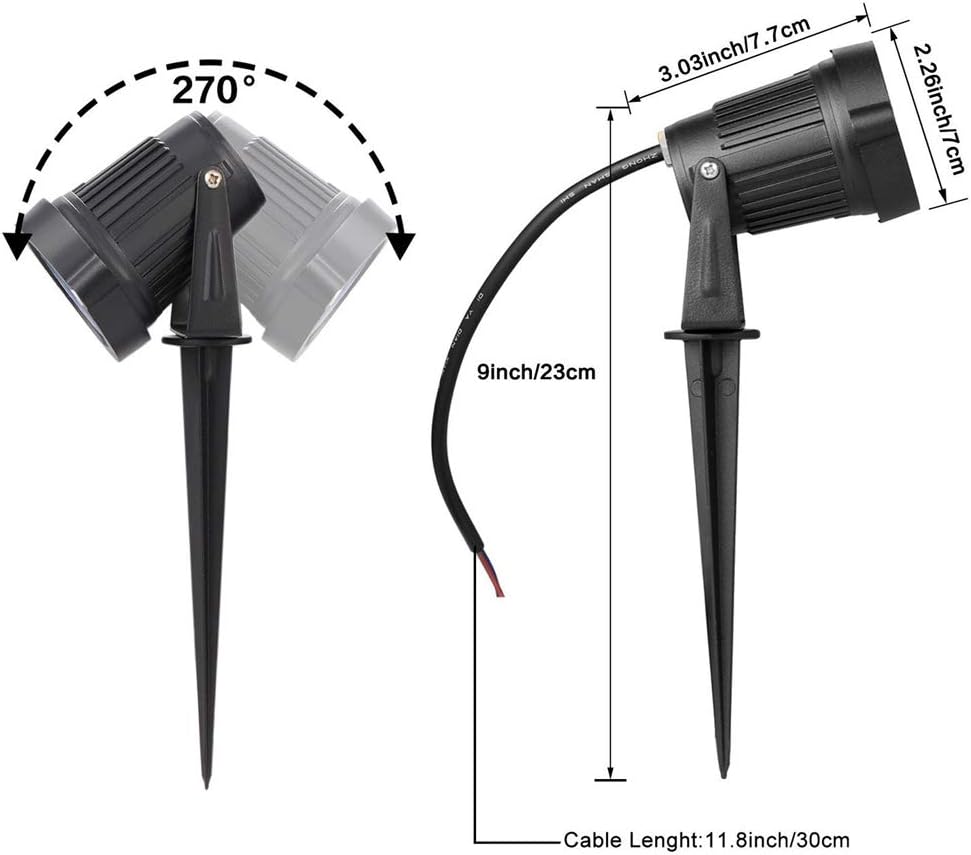 6W Waterproof Low Voltage Landscape Spotlights 6 Pack Warm White L9805