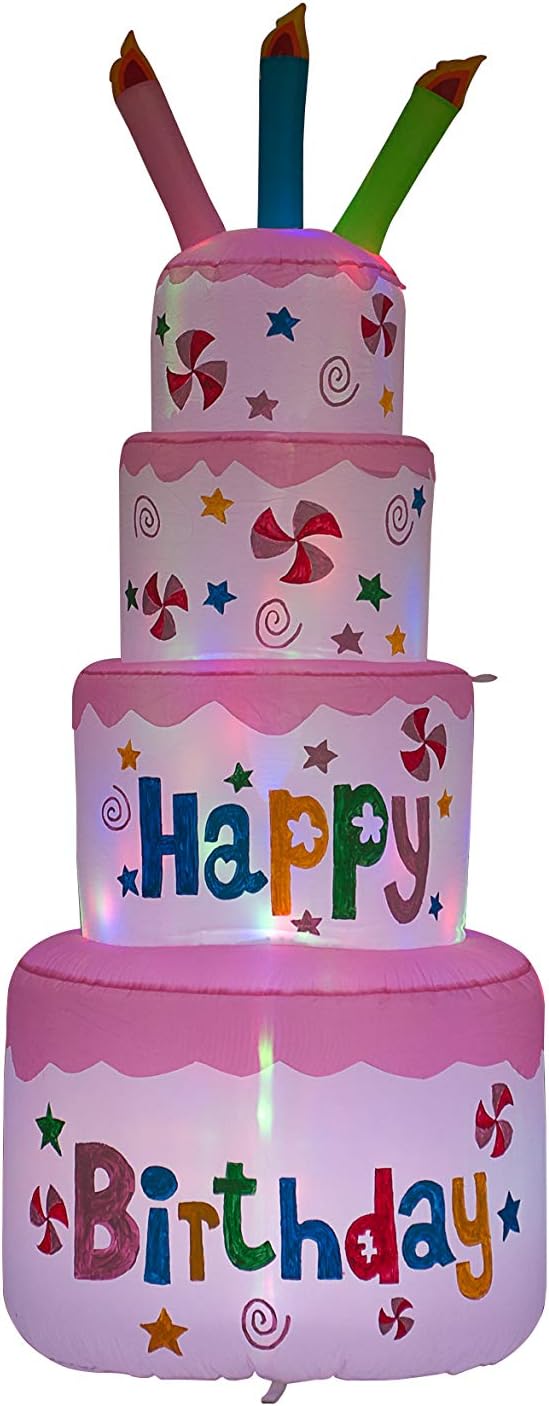 6 Feet Inflatable Birthday Cake with Candle E16555