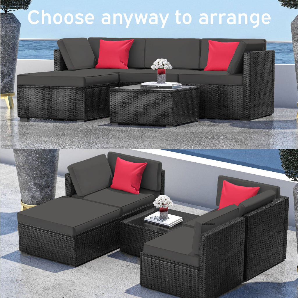 5-Piece Wicker Outdoor Patio Furniture Set S602