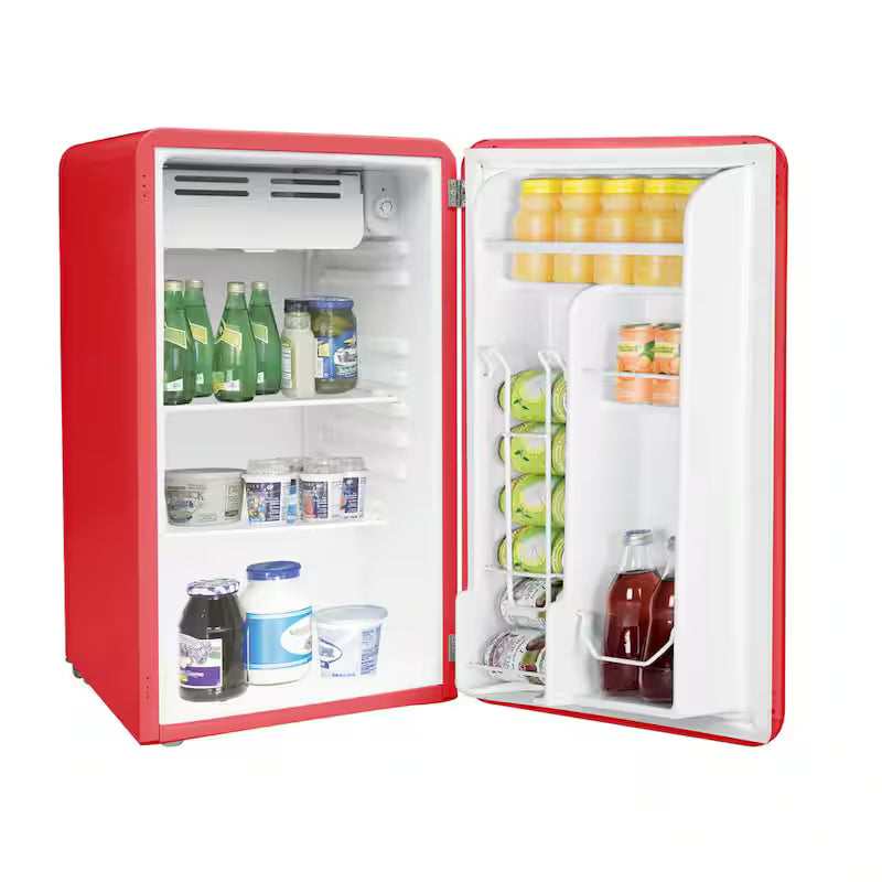 Retro Mini Fridge in Red with Freezer F898
