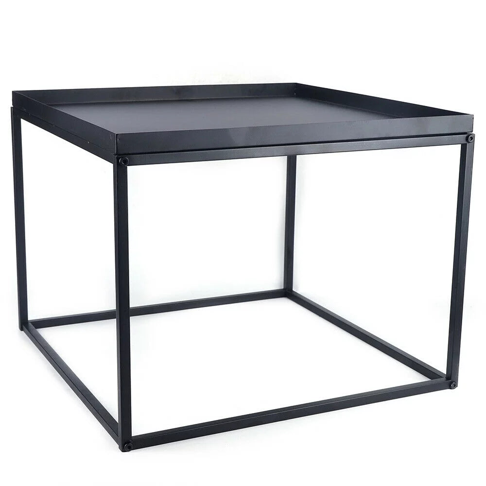 24" Black Metal Square Side Table Z4474