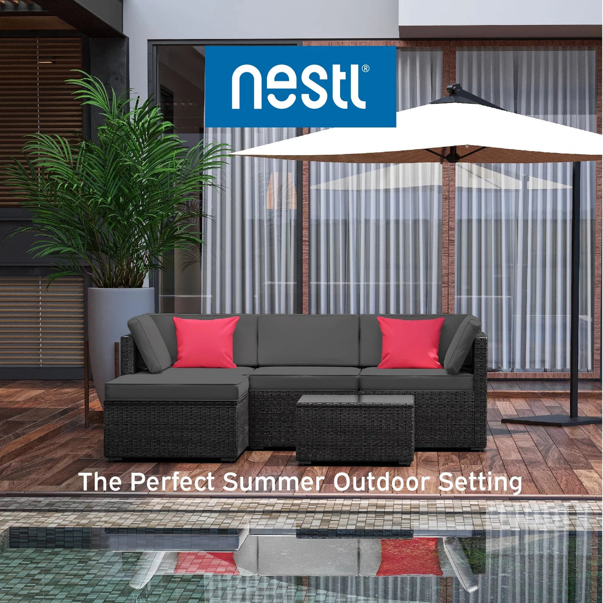 5-Piece Wicker Outdoor Patio Furniture Set S602