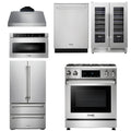 30 In. Gas Range, Range Hood, Microwave Drawer, Refrigerator, Dishwasher, Wine Cooler O223