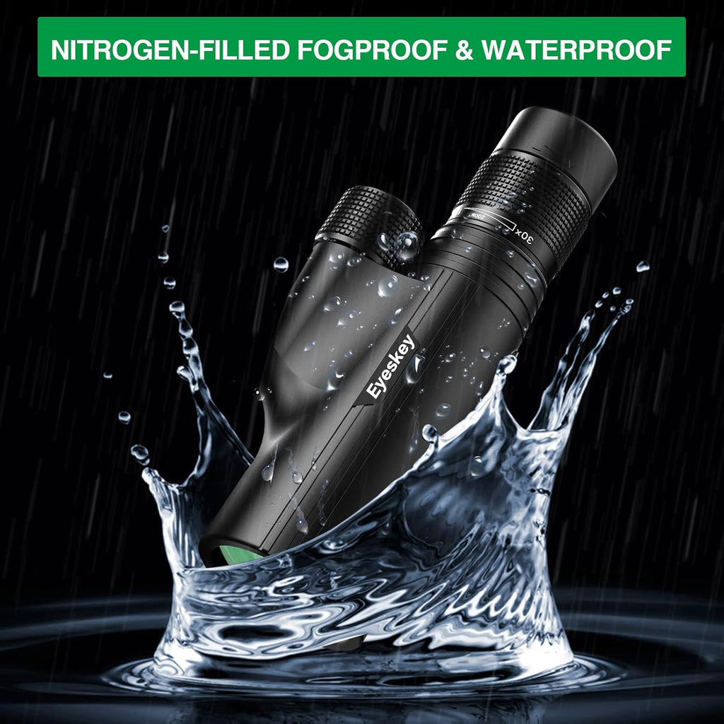 10-30X50 HD BAK4 Prism Monocular Telescope with Smartphone Adapter & Tripod C36776
