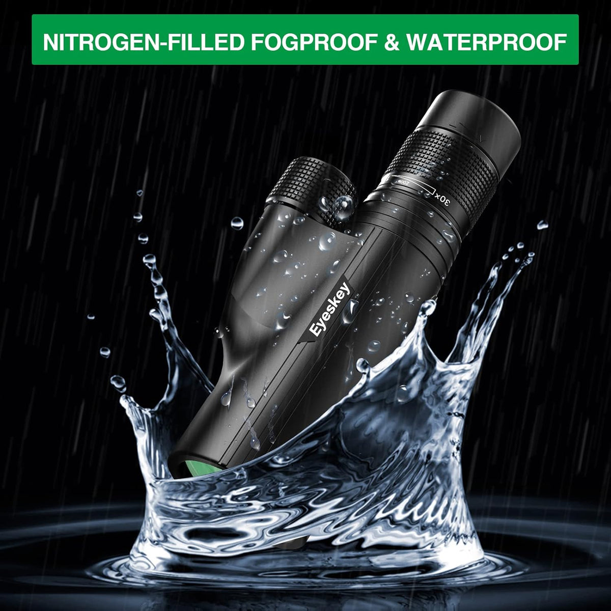 10-30X50 HD BAK4 Prism Monocular Telescope with Smartphone Adapter & Tripod C36776