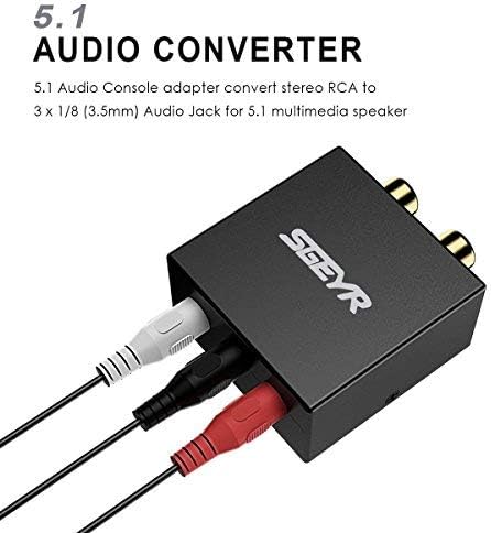 5.1 Audio Console Adapter Stereo RCA to 3 x 3.5mm Jack Bidirectional Conversion S600