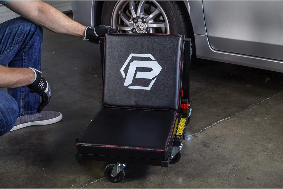 2-in-1 Rolling Creeper Seat with Thick Pad and 3-in. Casters J416
