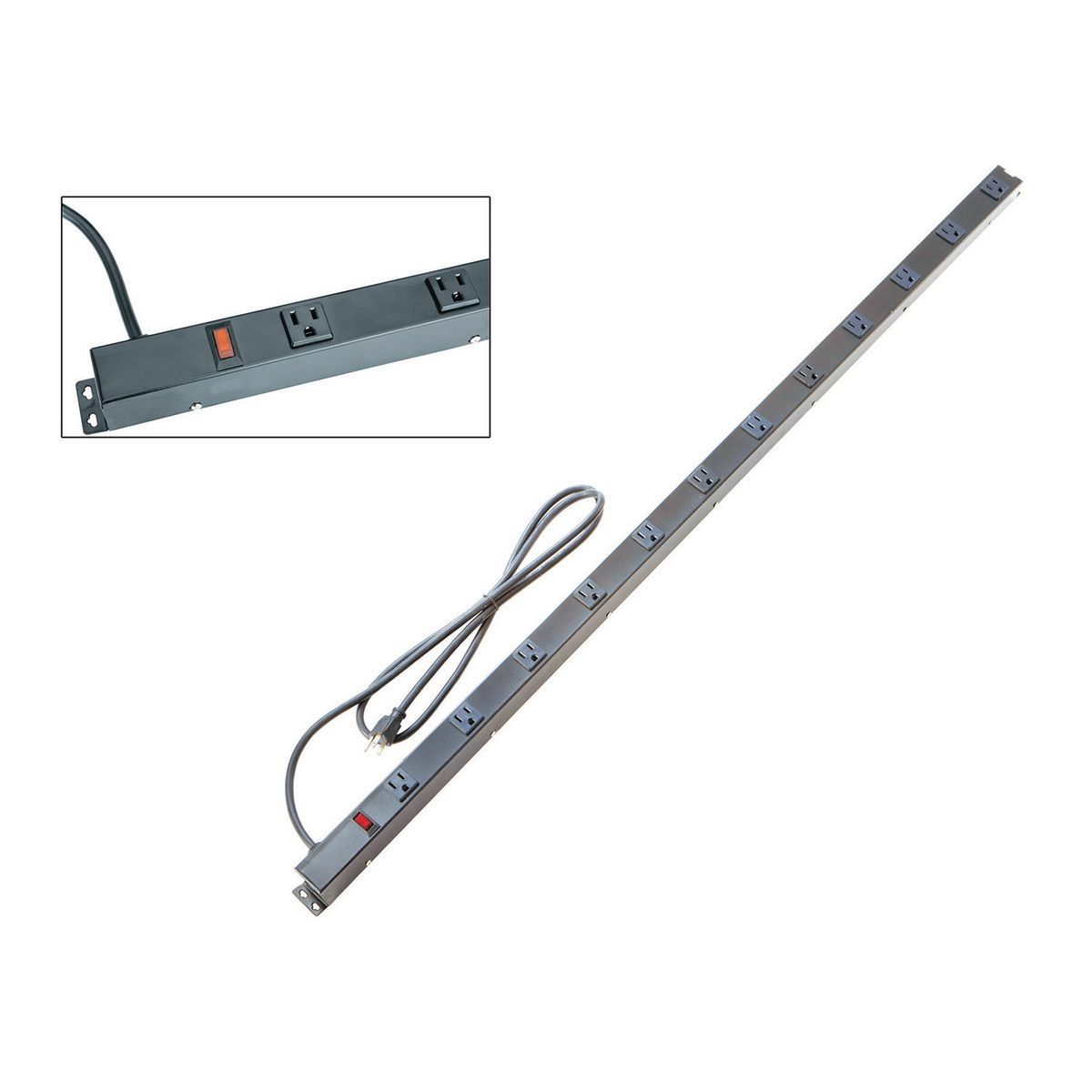 12-Outlet 4 ft. Metal Power Strip K346