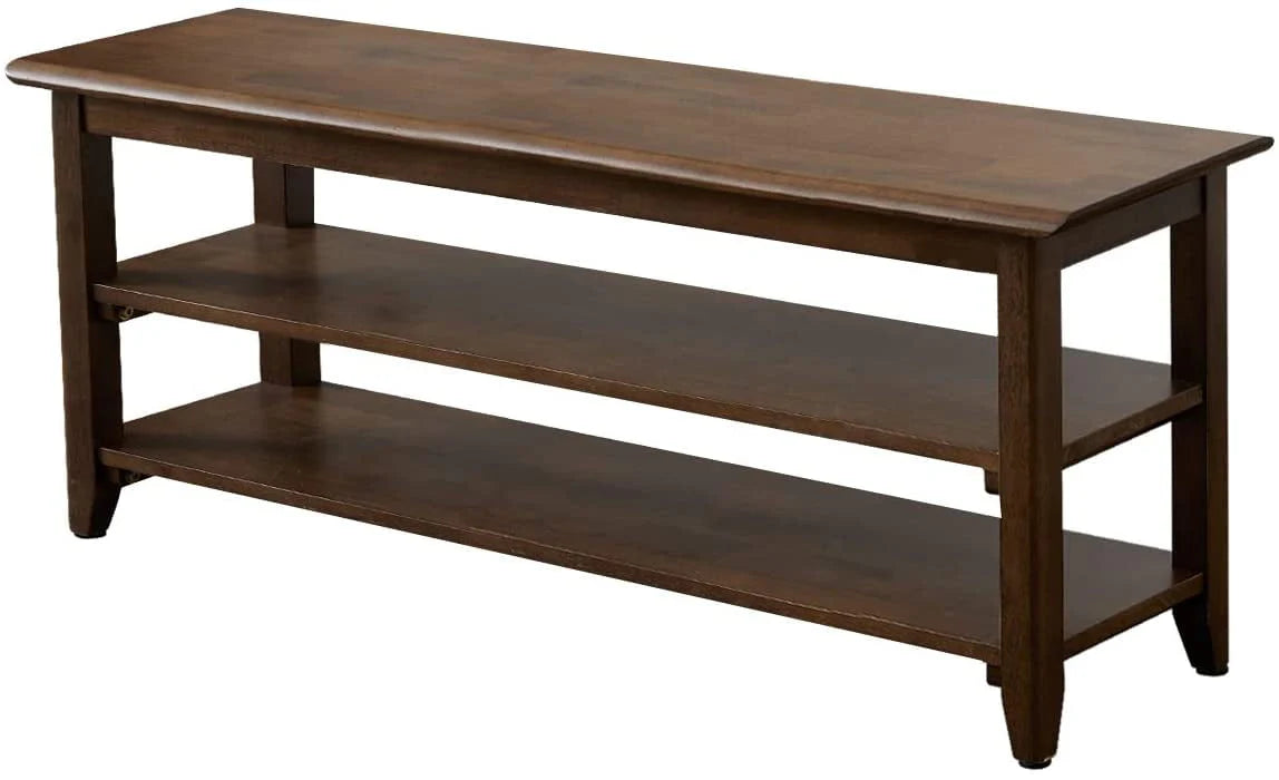 3 Tier Dark Brown Wood Shoe Storage Bench V7221