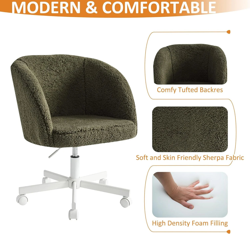 Boucle Office Chair Height Adjustable with Wheels K35882
