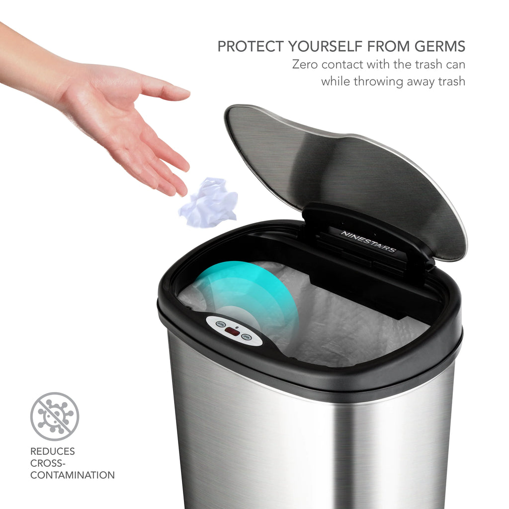 13.2 Gallon Stainless Steel Motion Sensor Trash Can F169