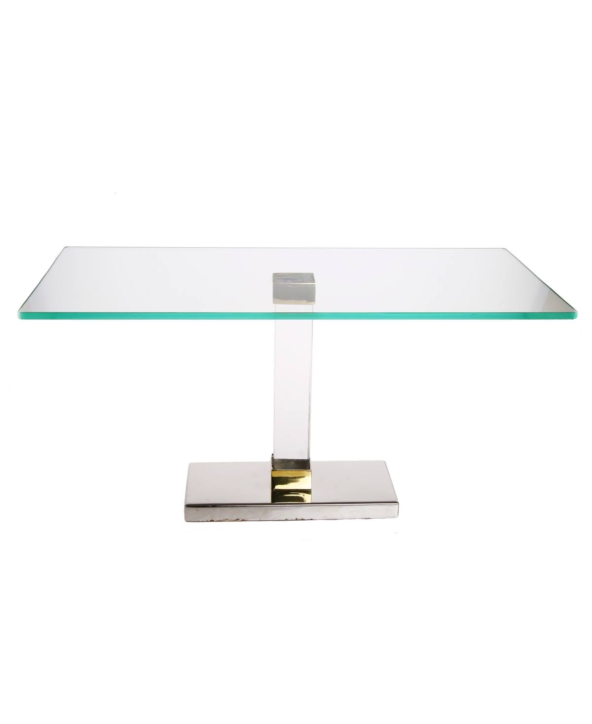 Glass Rectangular Cake Stand with Acrylic Stem X9722