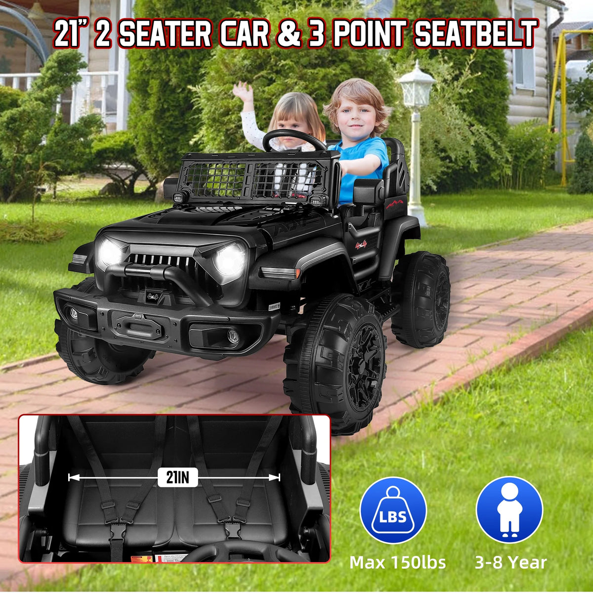 24V 2 Seater Kids Ride on Truck with Remote Control W9478