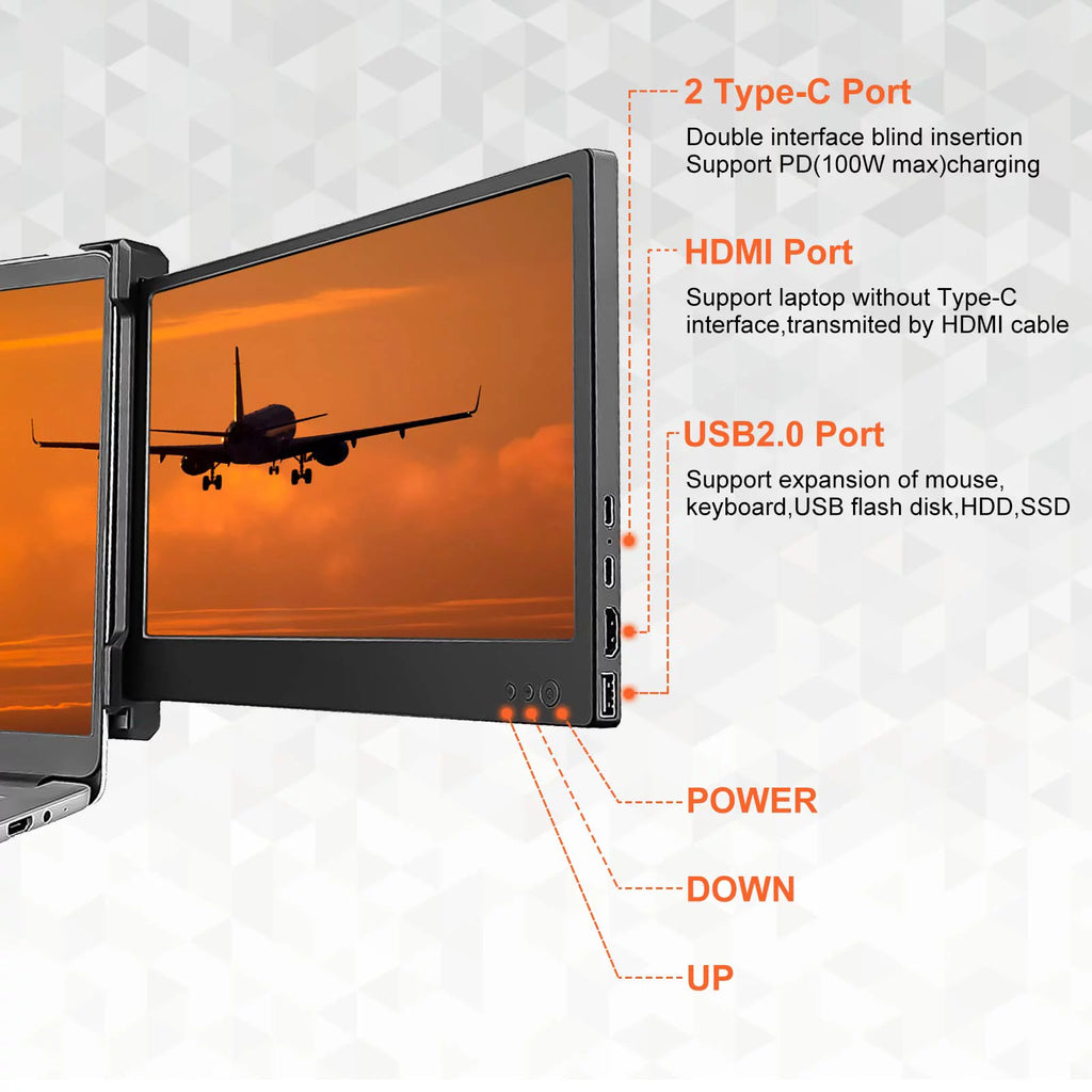 Laptop Screen Extender 12" Full HD IPS Dual Monitor Z987