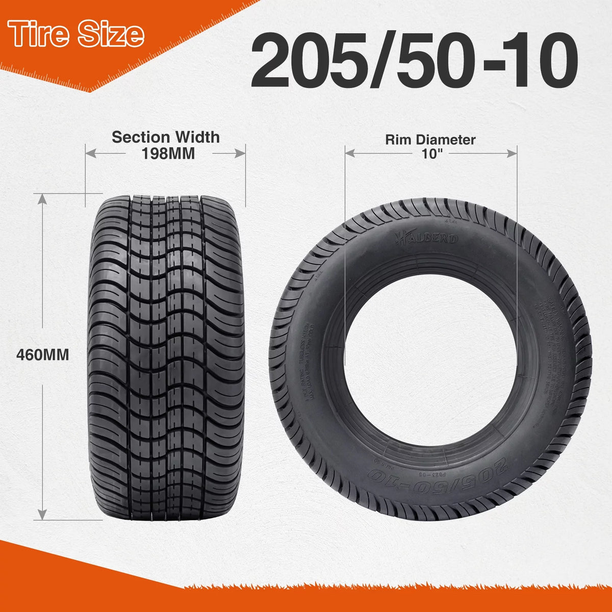 205/50-10 4PLY Golf Cart Tires W7723
