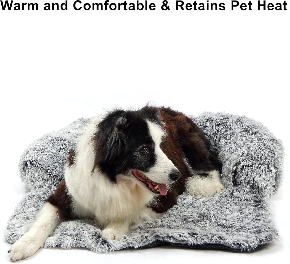 Fluffy Plush Dog Bed with Removable Washable Cover P4031