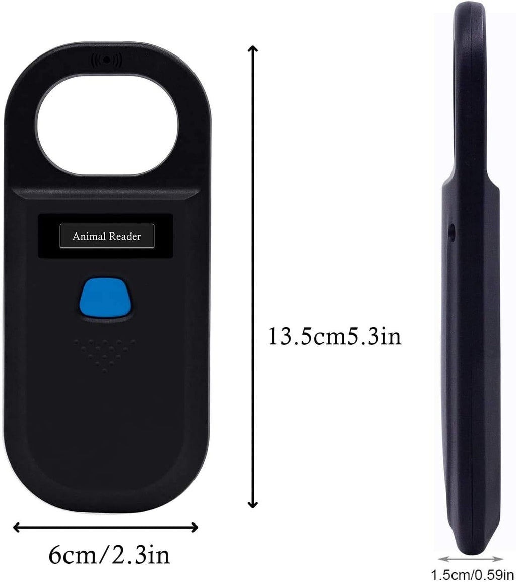 Handheld Pet Microchip Scanner 134.2kHz/125kHz RFID Reader Black L62721