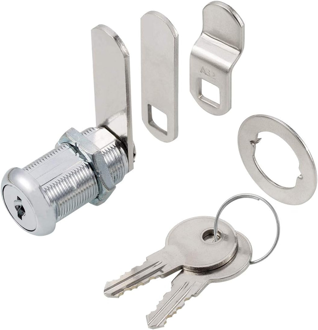 Cabinet Cam Lock 1-1/8 Cylinder Chrome Finish 4 Pack X25671