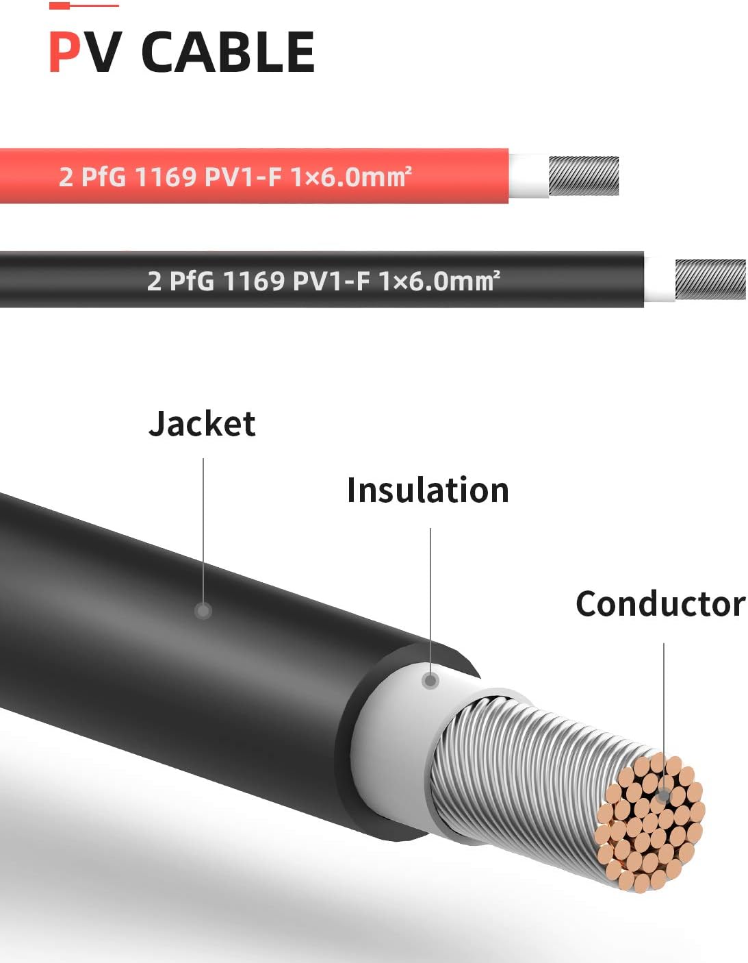 40 Feet 10AWG Solar Extension Cable with Connectors L525797
