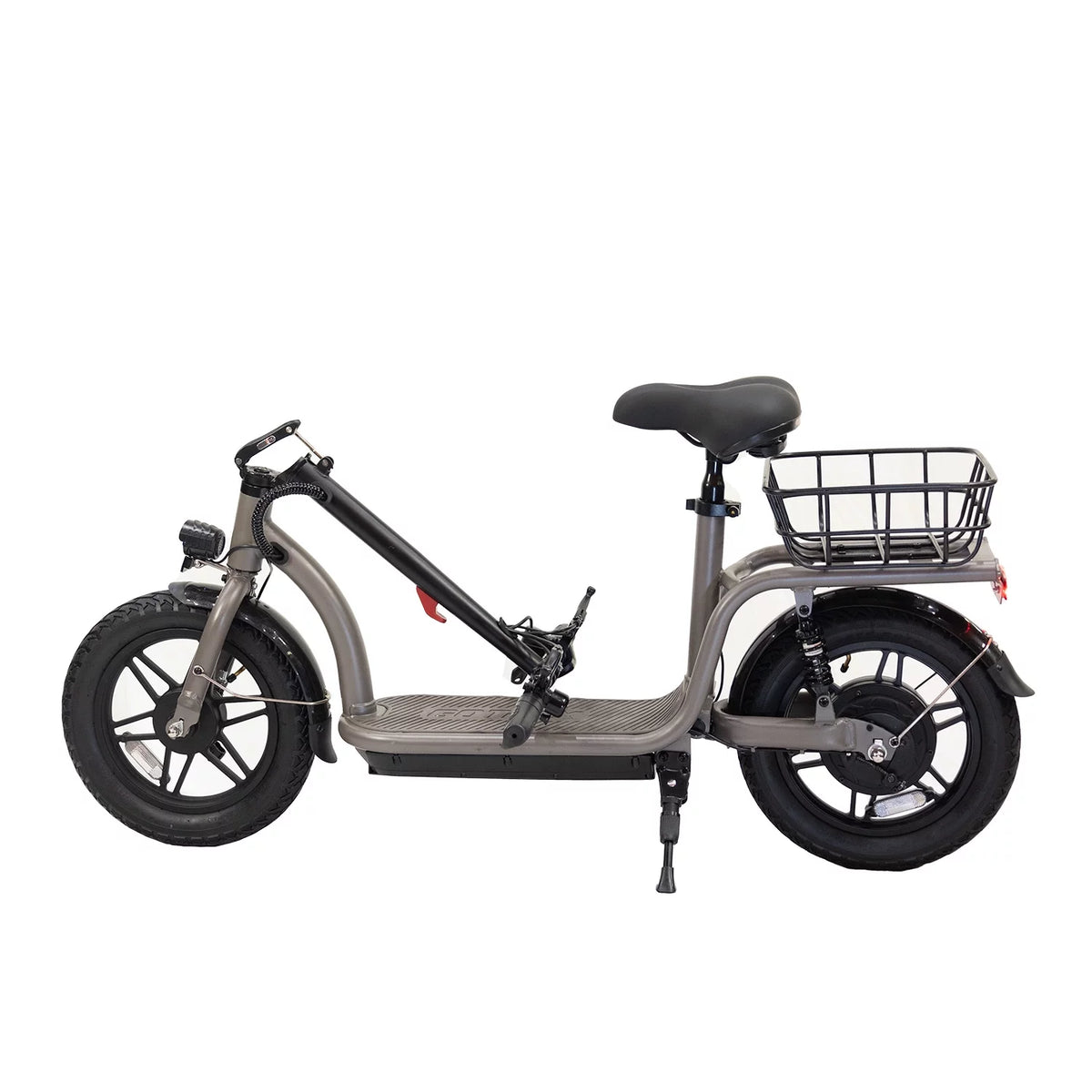 Electric Scooter with Seat, 400W, 14 Pneumatic Tire, Black M91962
