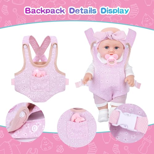 12'' Baby Doll Playset with Clothes and Carrier Accessories J5385