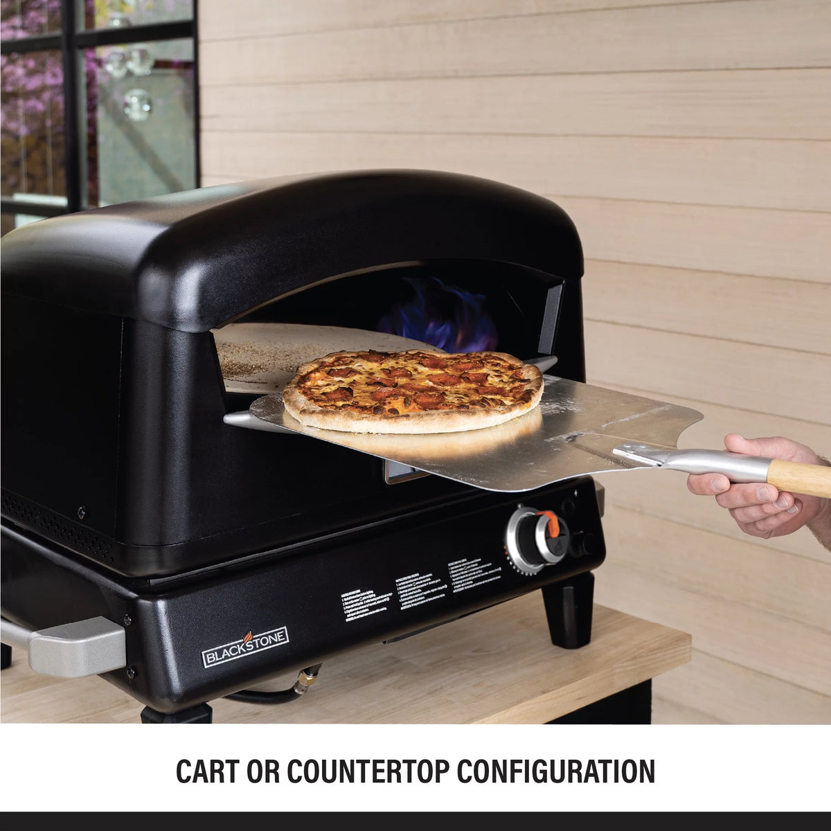 Propane Pizza Oven with Rotating Stone and Mobile Stand D453435