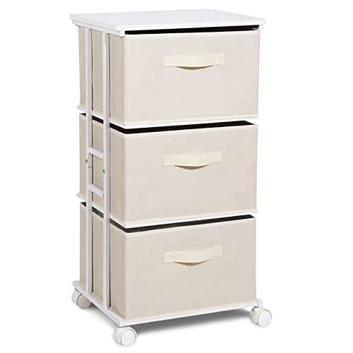 Black 3 Drawer Fabric Dresser X2802