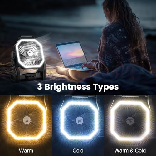 20000mAh Rechargeable Camping Fan with LED Lantern S147369