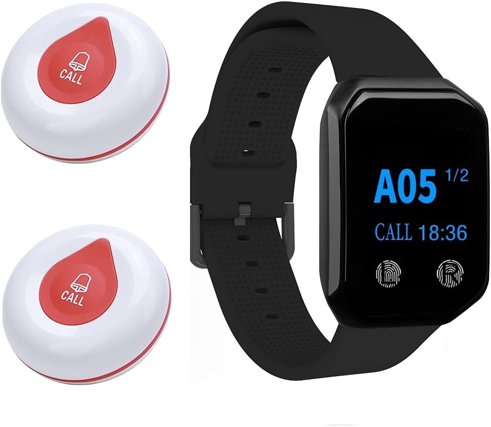 Nursing Call Button with 1 Waterproof Caregiver Watch and 2 Call Buttons V545775