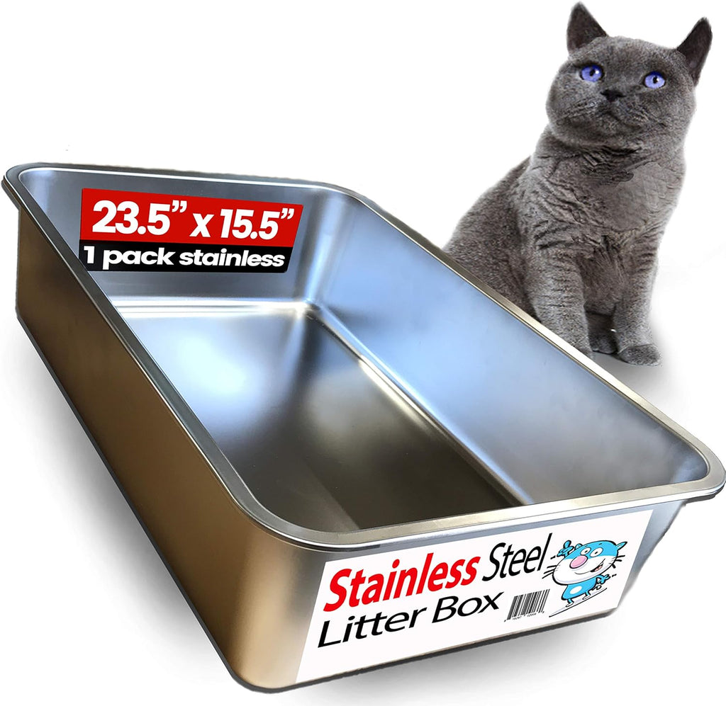 Stainless Steel XL Cat Litter Box with Enclosure F946513