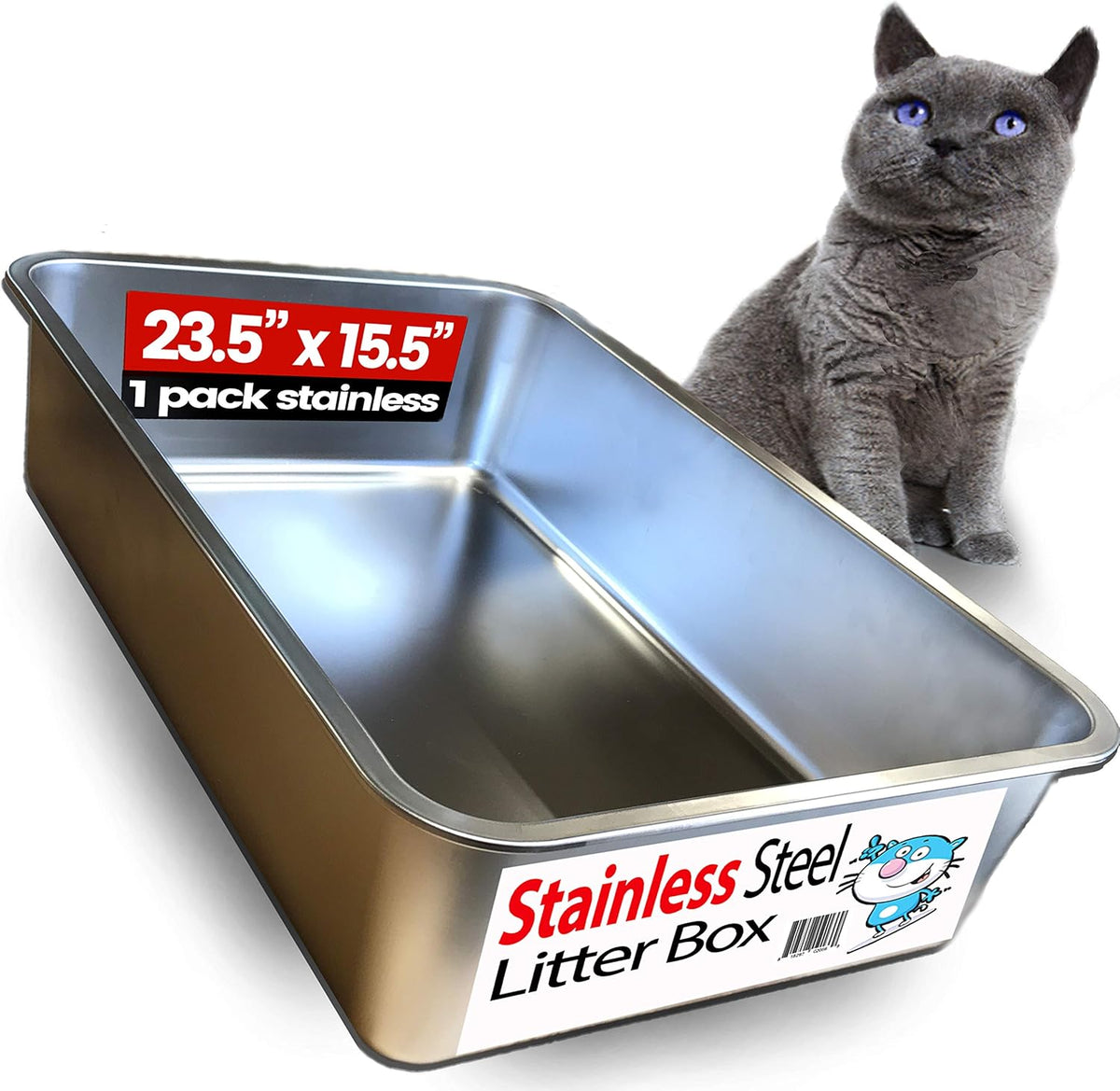 Stainless Steel XL Cat Litter Box with Enclosure F946513