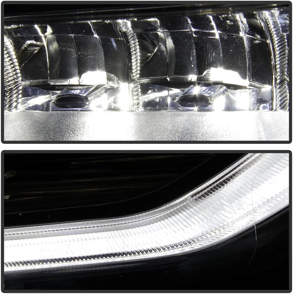 Smoked Chrome Housing LED Headlight Assembly Driver Side T882