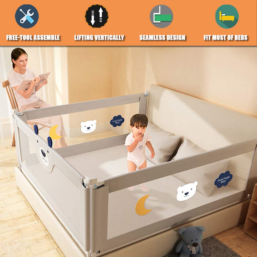 Extra Long Grey Bed Rail for Toddlers V508472