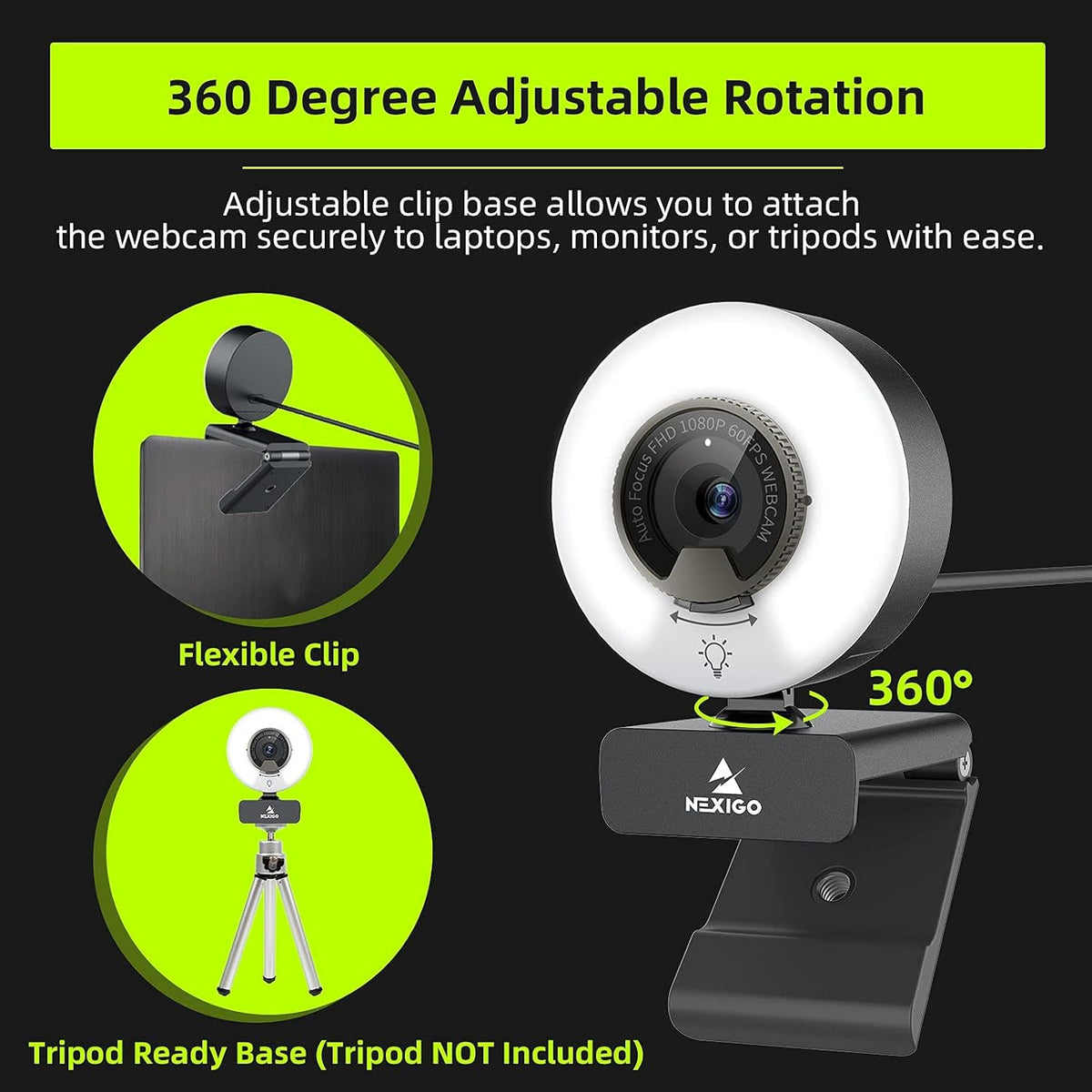 1080P 60FPS Webcam with Light R766901
