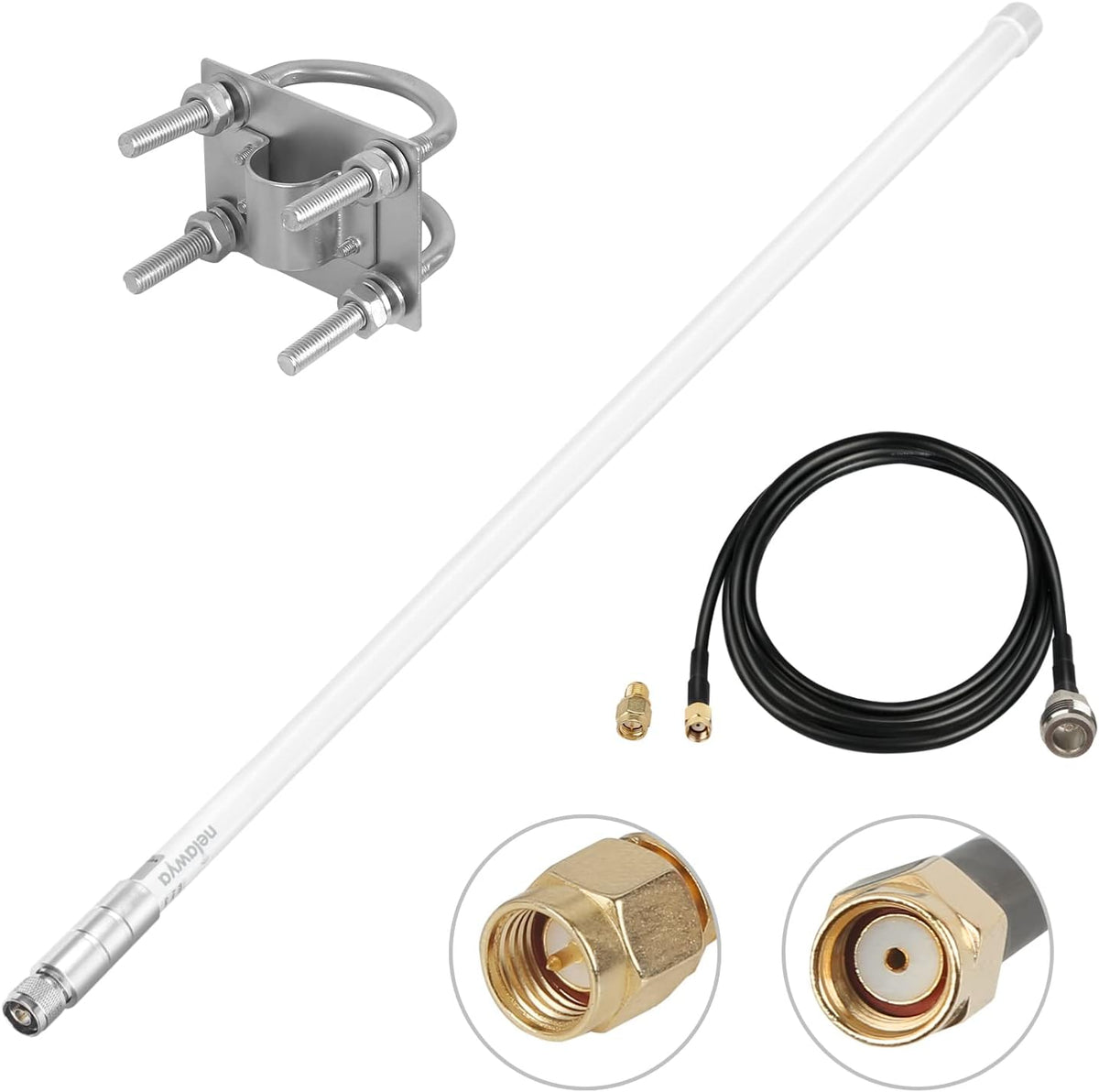 5.8dBi LoRa Antenna with 10ft Coaxial Cable White U281