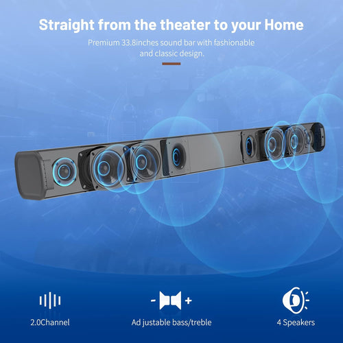 100W Wireless TV Sound Bar with HDMI-ARC C788066