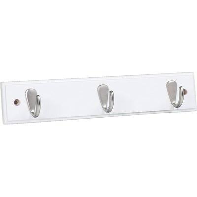 Wall Mounted Key & Hat Rack White Satin Nickel Hooks Y4065