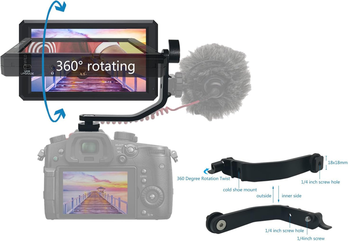 5.7Inch FHD IPS On Camera 4K HDMI Monitor with Swivel Arm I404801