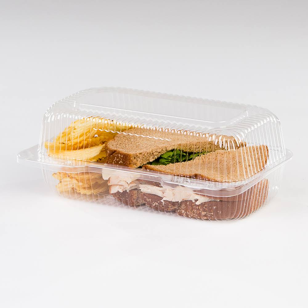 Clear Plastic Hinged Locking Lid Food Container B323740