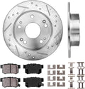 Rear 5 Lug Rotors + Ceramic Brake Pads + Clips A9391