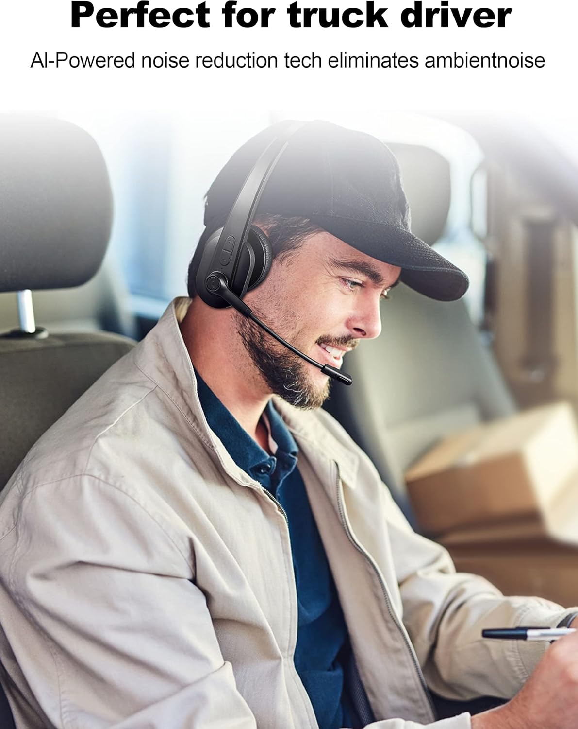 Bluetooth Trucker Headset with Noise Canceling Microphone F515794