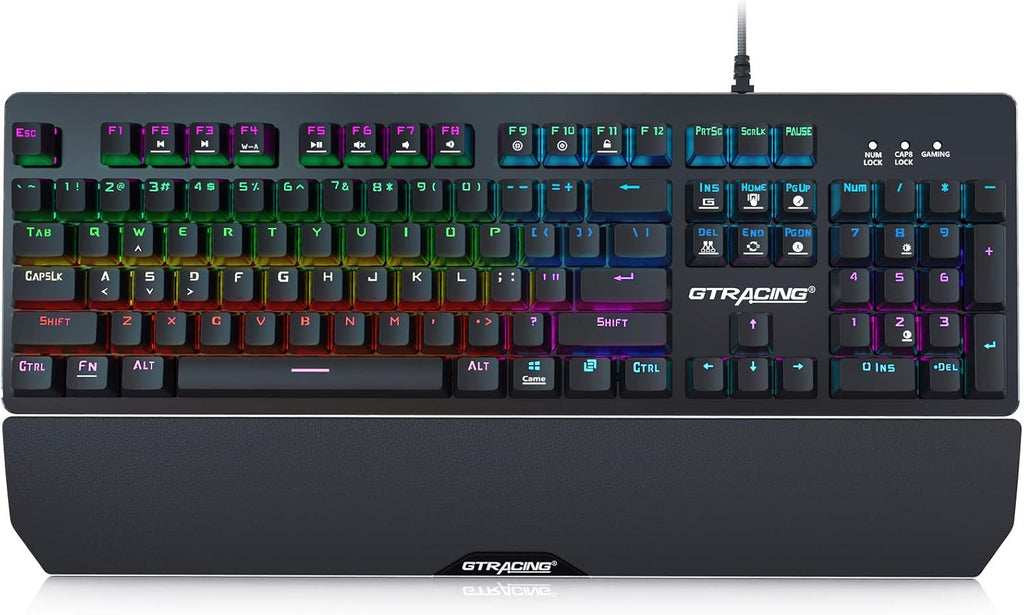 Mechanical Gaming Keyboard with Wrist Rest, RGB Lighting T71586