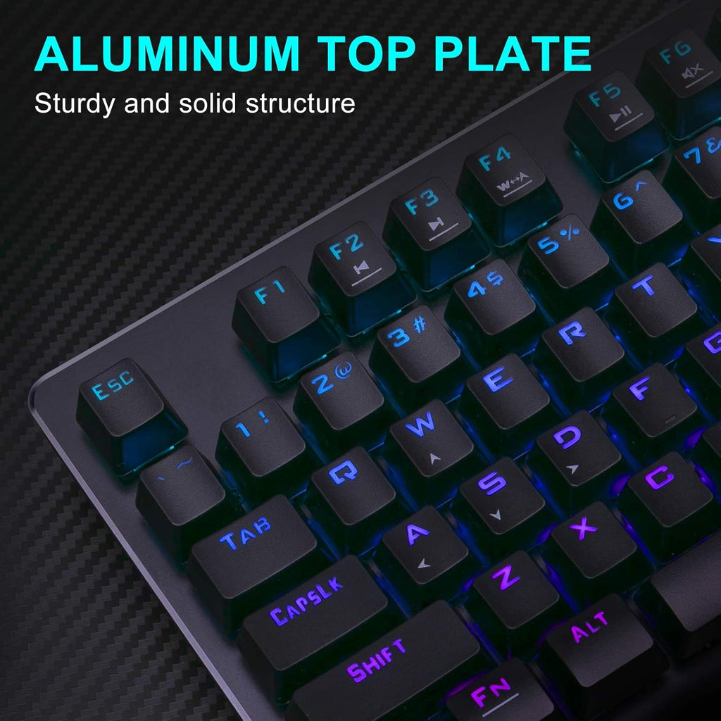 Mechanical Gaming Keyboard with Wrist Rest, RGB Lighting T71586