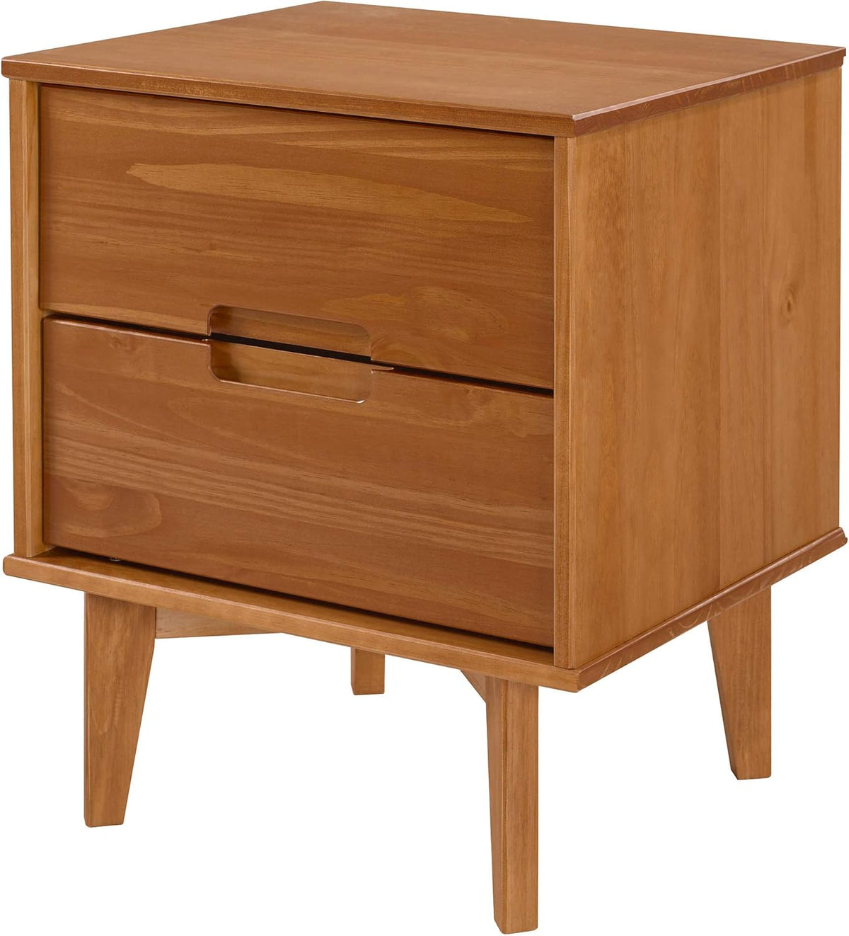 Caramel 2 Drawer Wood Nightstand Side Table U50827
