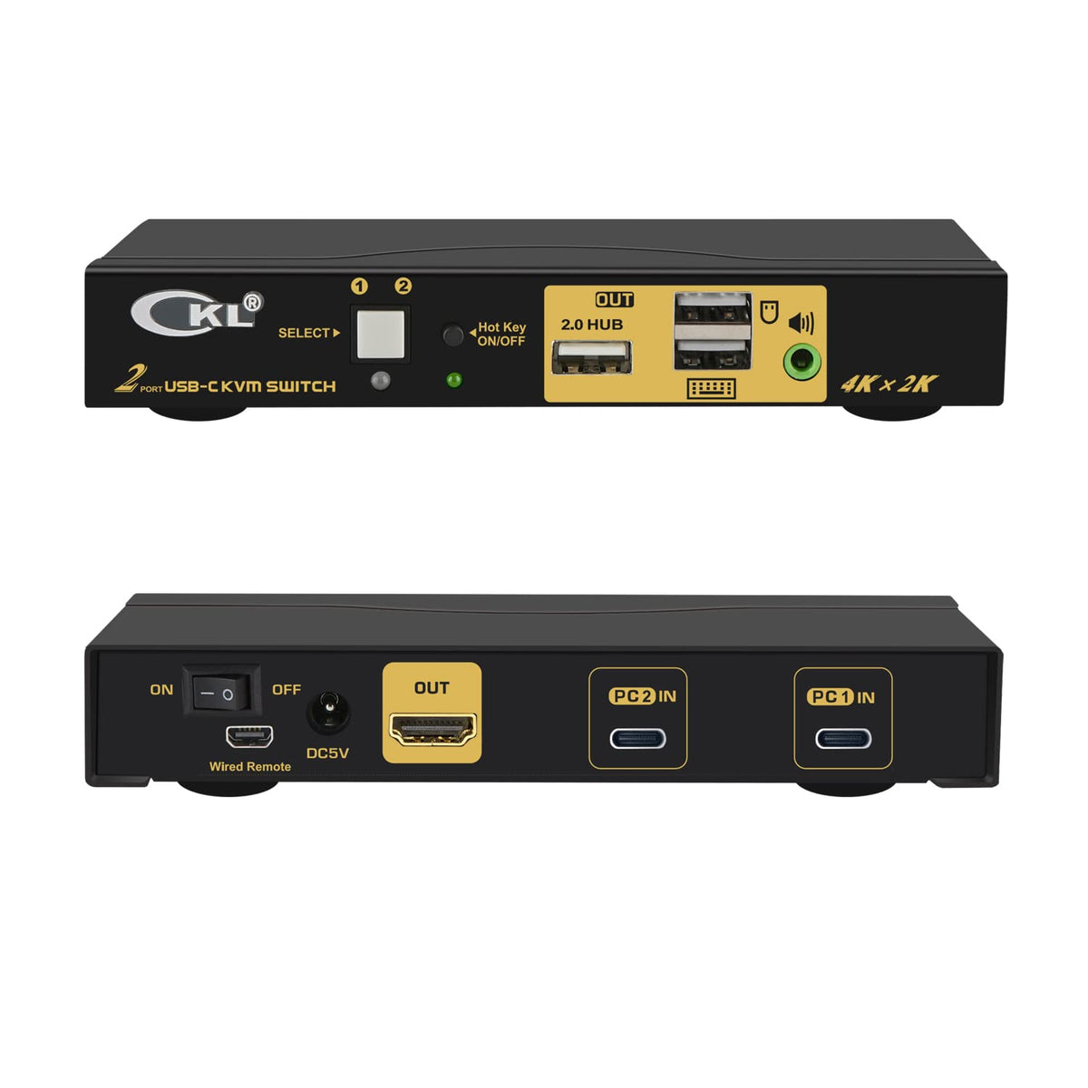 2 Port Dual Monitor HDMI 4K 60Hz KVM Switch with Cables X755093