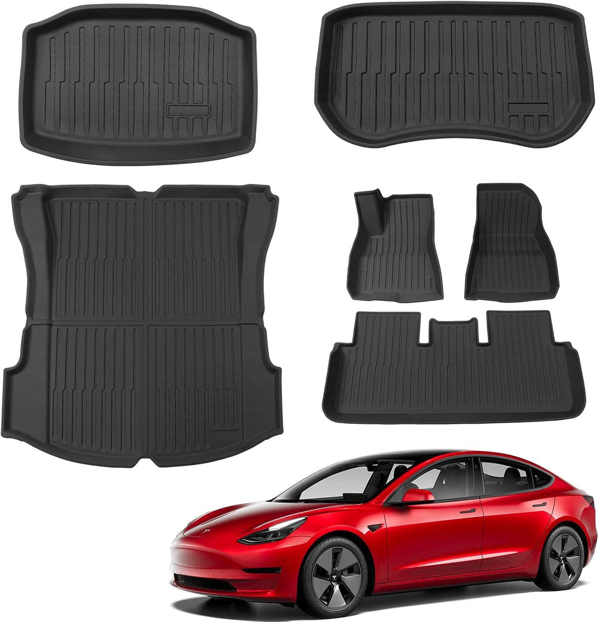 TPE Floor Mat Trunk Liner Cargo Mat Set of 6 X286