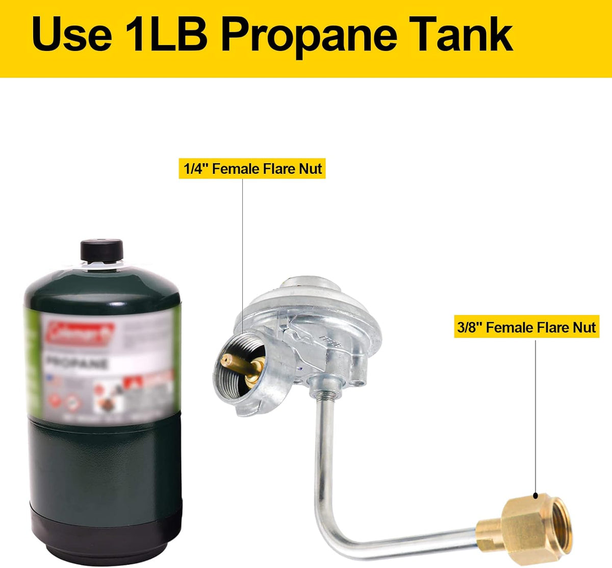 Propane Stove Regulator Replacement with 3/8 Female Flare Nut Pack of 2 F10277