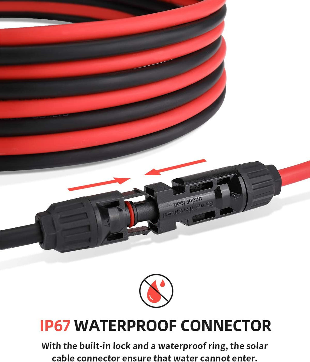 40 Feet 10AWG Solar Extension Cable with Connectors L525797