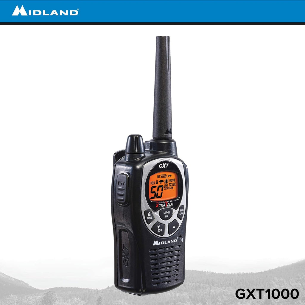 GMRS Two Way Radio with NOAA Weather Scan, 50 Channels, Black/Silver, 10 Radios L230