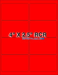 Fluorescent Red Paper Labels 200 Sheets V1246